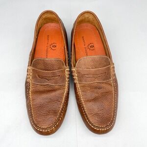 Martin Dingman Mens 10M Monte Carlo Penny Loafers Brown Leather Driving Moccasin